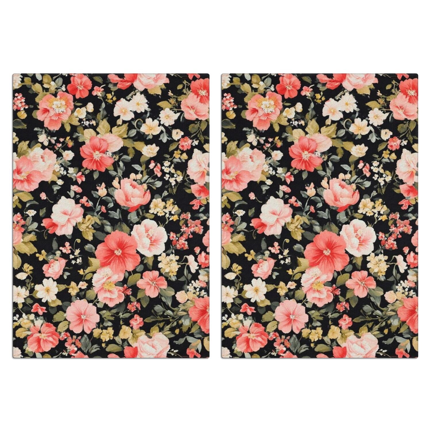 2 Pcs Funny Kitchen Towels,Pioneer Flower Microfiber Dish Towels,Kitchen Tea Towels,Kitchen Towel Set (18" X 26")
