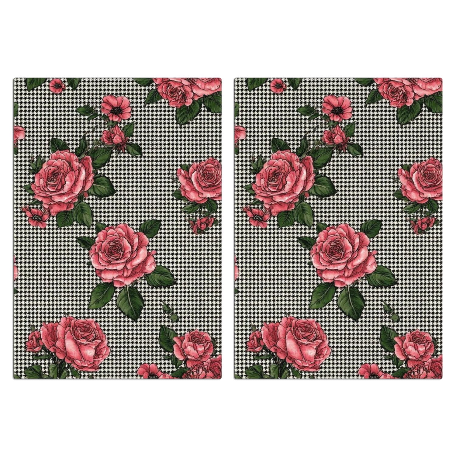 2 Pcs Funny Kitchen Towels,Pioneer Flower Microfiber Dish Towels,Kitchen Tea Towels,Kitchen Towel Set (18" X 26")