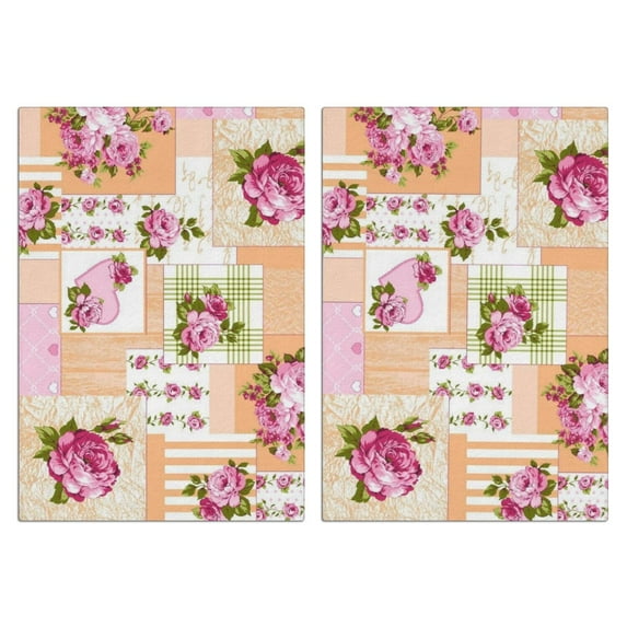 2 Pcs Funny Kitchen Towels,Pioneer Flower Microfiber Dish Towels,Kitchen Tea Towels,Kitchen Towel Set (18" X 26")