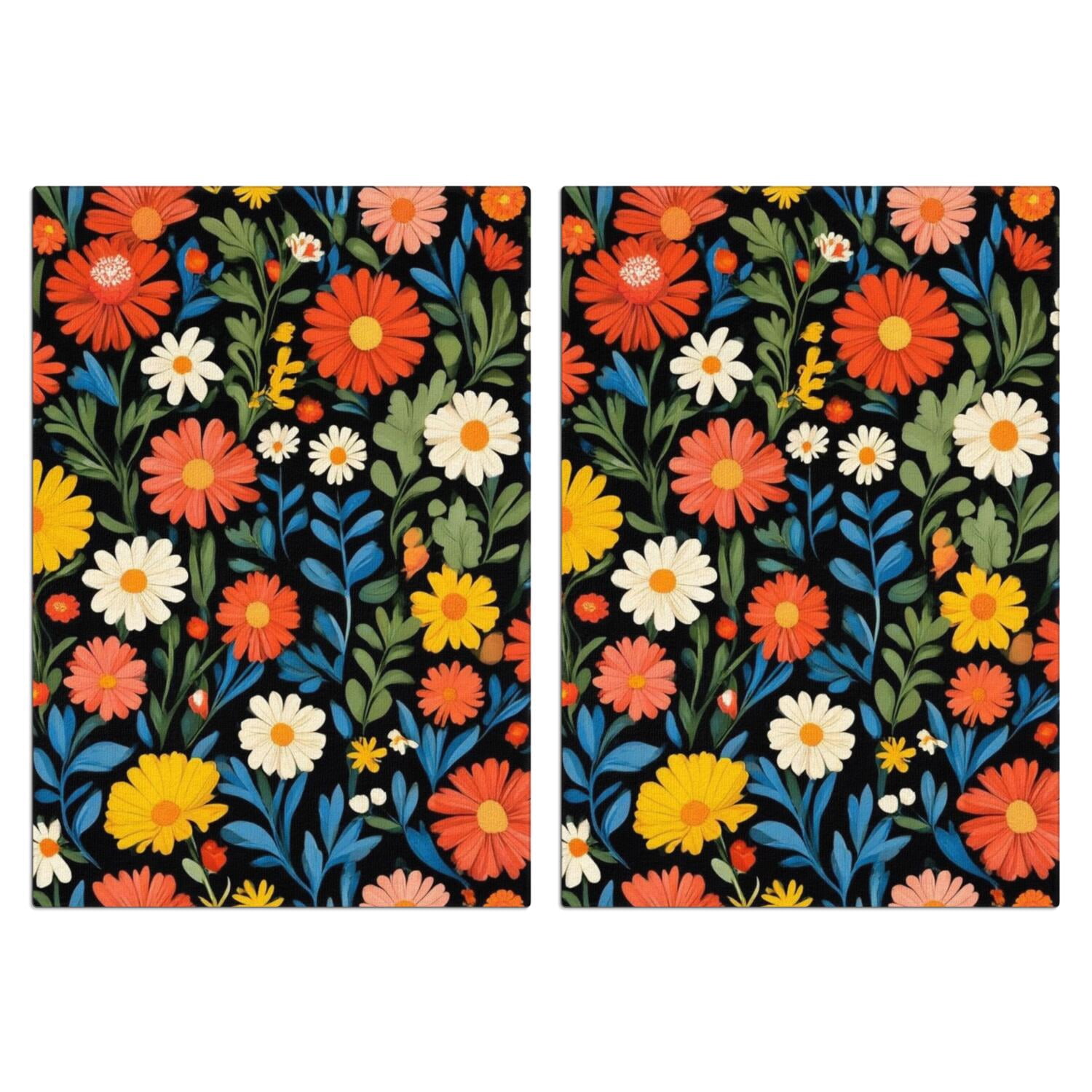 2 Pcs Funny Kitchen Towels,Pioneer Flower Microfiber Dish Towels,Kitchen Tea Towels,Kitchen Towel Set (18" X 26")