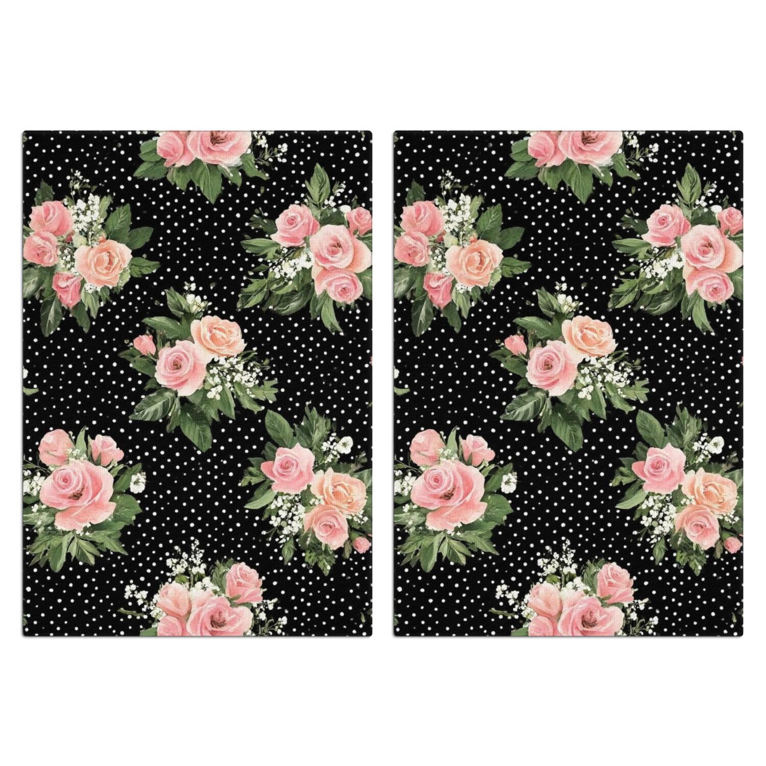 2 Pcs Funny Kitchen Towels,Pioneer Flower Microfiber Dish Towels,Kitchen Tea Towels,Kitchen Towel Set (18" X 26")