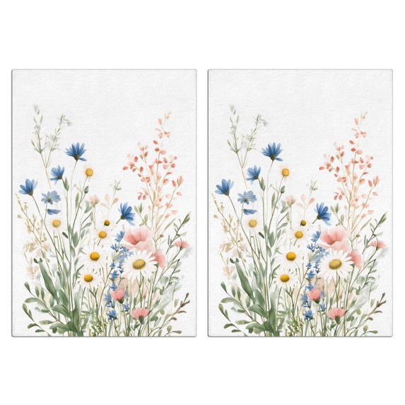 2 Pcs Funny Kitchen Towels,Pioneer Flower Microfiber Dish Towels,Kitchen Tea Towels,Kitchen Towel Set (18" X 26")