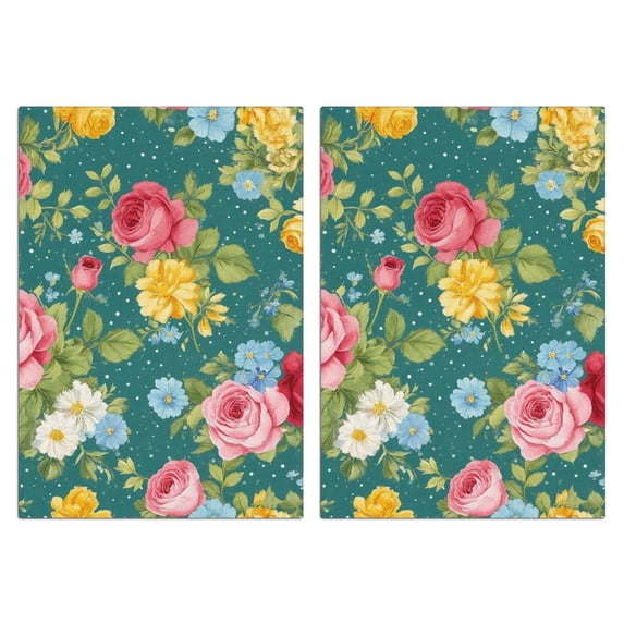 2 Pcs Funny Kitchen Towels,Pioneer Flower Microfiber Dish Towels,Kitchen Tea Towels,Kitchen Towel Set (18" X 26")