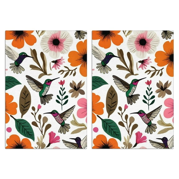 2 Pcs Funny Kitchen Towels,Pioneer Flower and Bird Microfiber Dish Towels,Kitchen Tea Towels,Kitchen Towel Set (18" X 26")