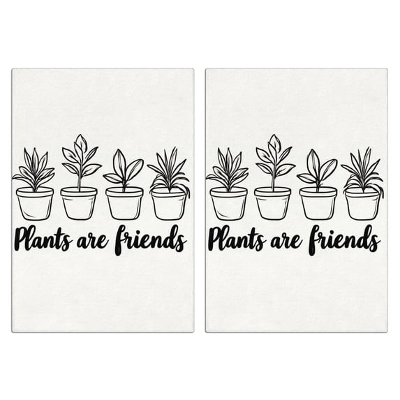 2 Pcs Funny Kitchen Towels,Plants Are Friends Microfiber Dish Towels,Kitchen Tea Towels,Kitchen Towel Set (18" X 26")