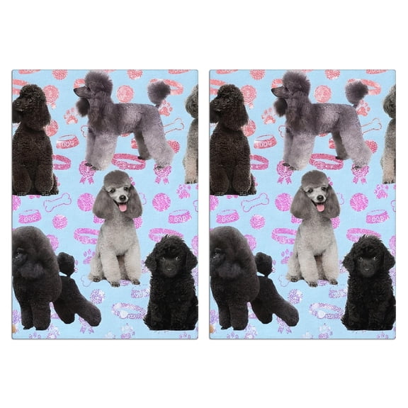 2 Pcs Funny Kitchen Towels,Poodles Microfiber Dish Towels,Kitchen Tea Towels,Kitchen Towel Set (18" X 26")