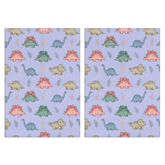 2 Pcs Funny Kitchen Towels,Purple Background Dinosaur Pattern Microfiber Dish Towels,Kitchen Tea Towels,Kitchen Towel Set (18" X 26")