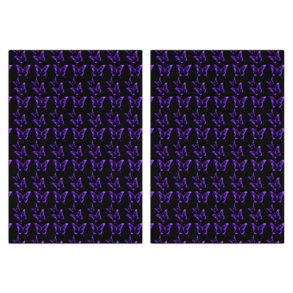 2 Pcs Funny Kitchen Towels,Purple Butterfly Pattern Microfiber Dish Towels,Kitchen Tea Towels,Kitchen Towel Set (18" X 26")