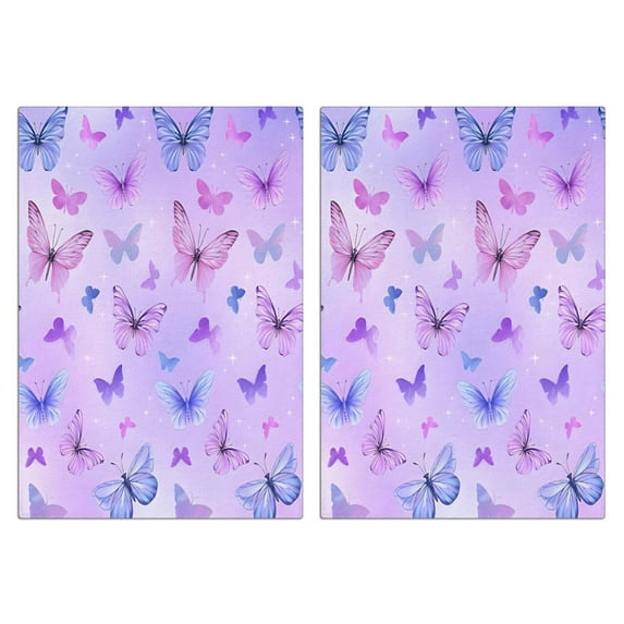 2 Pcs Funny Kitchen Towels,Purple Butterfly Pattern Microfiber Dish Towels,Kitchen Tea Towels,Kitchen Towel Set (18" X 26")