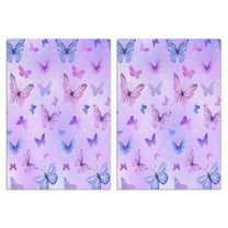 2 Pcs Funny Kitchen Towels,Purple Butterfly Pattern Microfiber Dish Towels,Kitchen Tea Towels,Kitchen Towel Set (18" X 26")