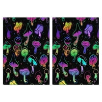 2 Pcs Funny Kitchen Towels,Purple Mushroom Star Black Pattern Microfiber Dish Towels,Kitchen Tea Towels,Kitchen Towel Set (18" X 26")