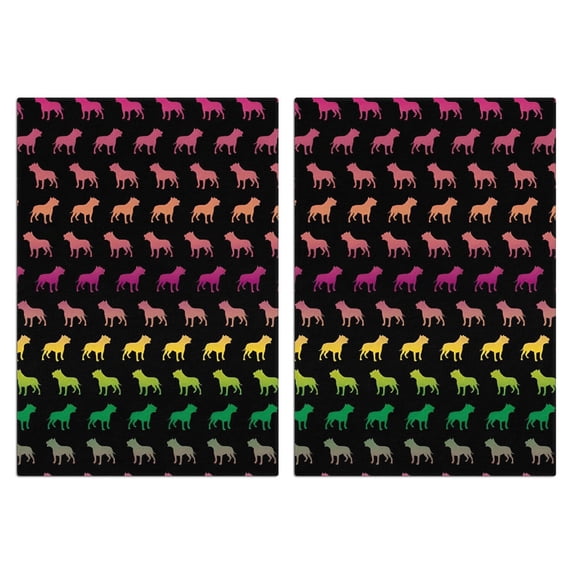 2 Pcs Funny Kitchen Towels,Rainbow Puppy Microfiber Dish Towels,Kitchen Tea Towels,Kitchen Towel Set (18" X 26")