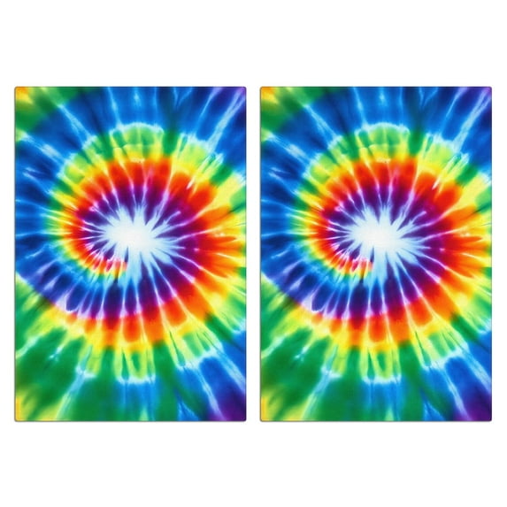 2 Pcs Funny Kitchen Towels,Rainbow Tie Dye Radial Pattern Microfiber Dish Towels,Kitchen Tea Towels,Kitchen Towel Set (18" X 26")