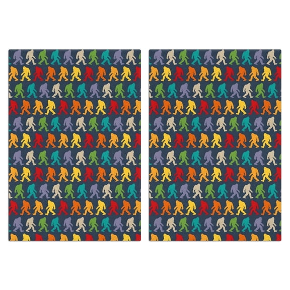 2 Pcs Funny Kitchen Towels,Red Bigfoot Pattern Microfiber Dish Towels,Kitchen Tea Towels,Kitchen Towel Set (18" X 26")