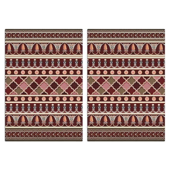 2 Pcs Funny Kitchen Towels,Red Boho Egyptian Lotus and Circles Pattern Microfiber Dish Towels,Kitchen Tea Towels,Kitchen Towel Set (18" X 26")