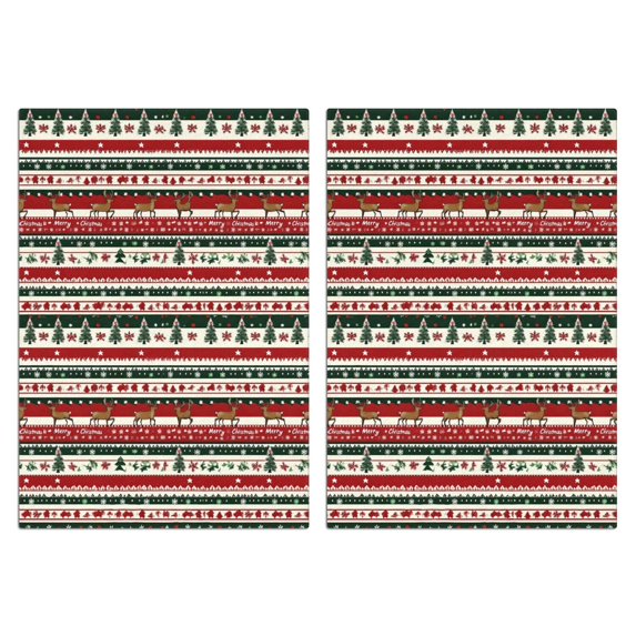 2 Pcs Funny Kitchen Towels,Red Christmas Deer and Tree Pattern Microfiber Dish Towels,Kitchen Tea Towels,Kitchen Towel Set (18" X 26")