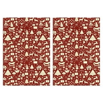 2 Pcs Funny Kitchen Towels,Red Christmas Icon Pattern Microfiber Dish Towels,Kitchen Tea Towels,Kitchen Towel Set (18" X 26")