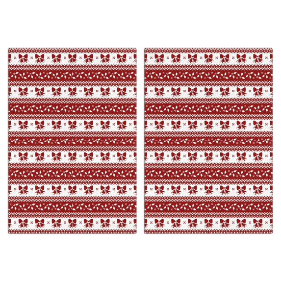 2 Pcs Funny Kitchen Towels,Red Christmas Knitted Pattern Microfiber Dish Towels,Kitchen Tea Towels,Kitchen Towel Set (18" X 26")