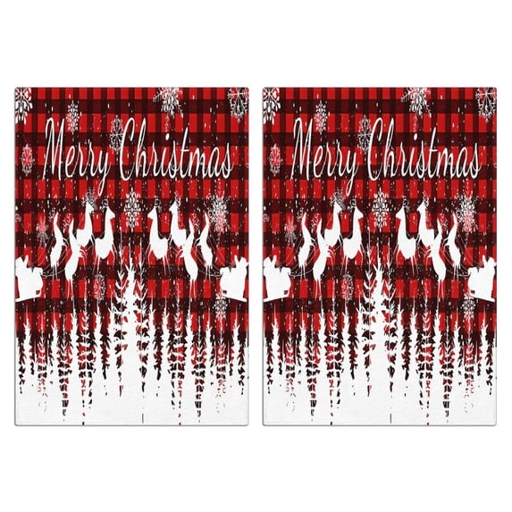2 Pcs Funny Kitchen Towels,Red Christmas Pattern Microfiber Dish Towels,Kitchen Tea Towels,Kitchen Towel Set (18" X 26")