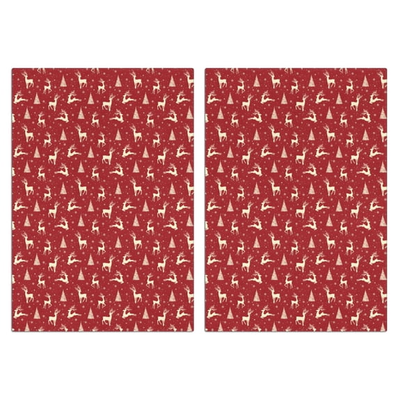 2 Pcs Funny Kitchen Towels,Red Christmas Reindeer Pattern Microfiber Dish Towels,Kitchen Tea Towels,Kitchen Towel Set (18" X 26")
