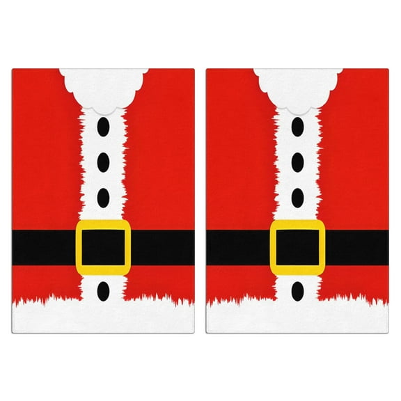 2 Pcs Funny Kitchen Towels,Red Christmas Santa Costume Pattern Microfiber Dish Towels,Kitchen Tea Towels,Kitchen Towel Set (18" X 26")
