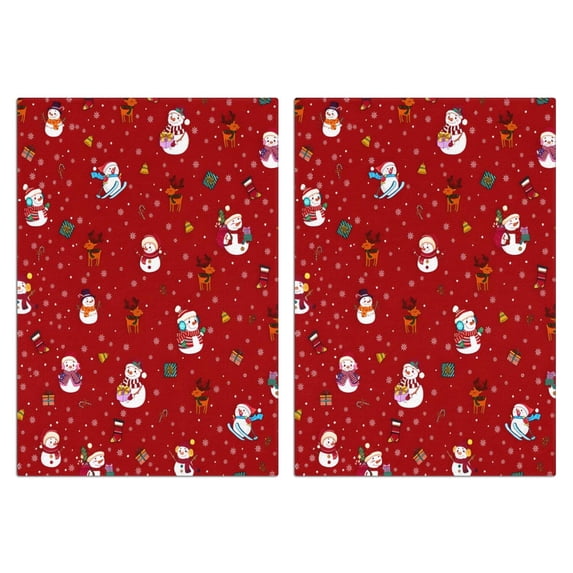 2 Pcs Funny Kitchen Towels,Red Christmas Snowman Pattern Microfiber Dish Towels,Kitchen Tea Towels,Kitchen Towel Set (18" X 26")