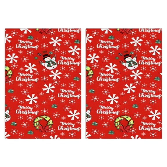 2 Pcs Funny Kitchen Towels,Red Christmas Snowman Pattern Microfiber Dish Towels,Kitchen Tea Towels,Kitchen Towel Set (18" X 26")