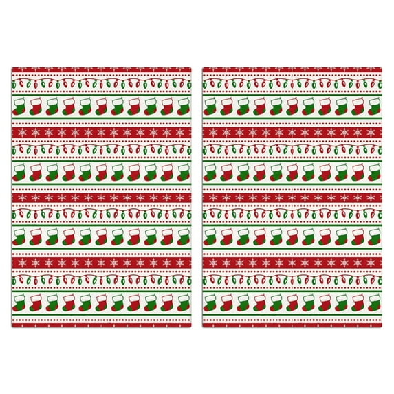 2 Pcs Funny Kitchen Towels,Red Christmas Stocking and Snowflake Pattern Microfiber Dish Towels,Kitchen Tea Towels,Kitchen Towel Set (18" X 26")