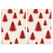 2 Pcs Funny Kitchen Towels,Red Christmas Tree Pattern Microfiber Dish Towels,Kitchen Tea Towels,Kitchen Towel Set (18" X 26")