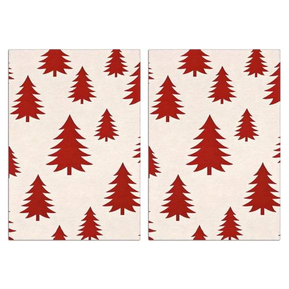 2 Pcs Funny Kitchen Towels,Red Christmas Tree Pattern Microfiber Dish Towels,Kitchen Tea Towels,Kitchen Towel Set (18" X 26")