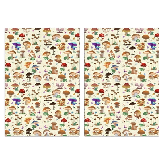 2 Pcs Funny Kitchen Towels,Red Mushroom Frog Light Pattern Microfiber Dish Towels,Kitchen Tea Towels,Kitchen Towel Set (18" X 26")