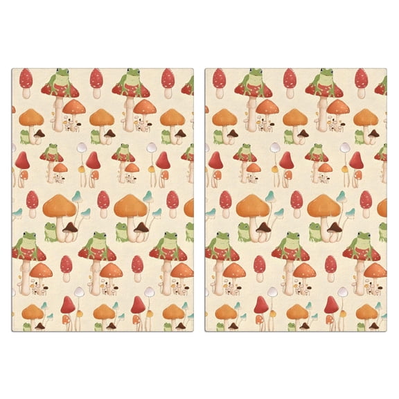 2 Pcs Funny Kitchen Towels,Red Mushroom Frog Light Pattern Microfiber Dish Towels,Kitchen Tea Towels,Kitchen Towel Set (18" X 26")