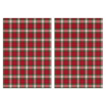 2 Pcs Funny Kitchen Towels,Red and Green Christmas Plaid Pattern Microfiber Dish Towels,Kitchen Tea Towels,Kitchen Towel Set (18" X 26")