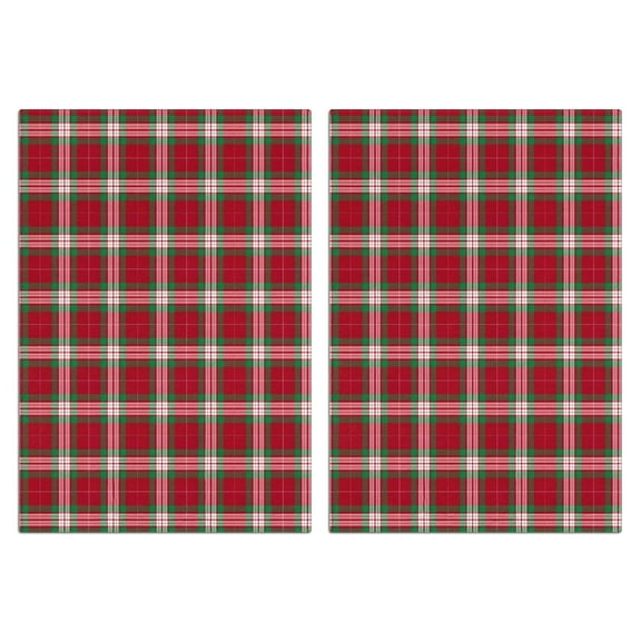 2 Pcs Funny Kitchen Towels,Red and Green Christmas Plaid Pattern Microfiber Dish Towels,Kitchen Tea Towels,Kitchen Towel Set (18" X 26")