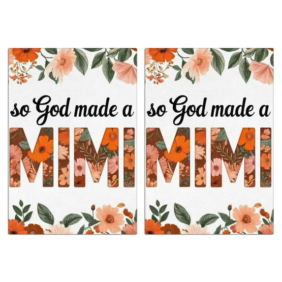 2 Pcs Funny Kitchen Towels,So God Made a Mimi Floral Microfiber Dish Towels,Kitchen Tea Towels,Kitchen Towel Set (18" X 26")