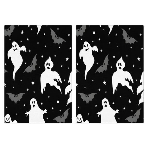 2 Pcs Funny Kitchen Towels,Spooky Halloween Silhouette Pattern Microfiber Dish Towels,Kitchen Tea Towels,Kitchen Towel Set (18" X 26")