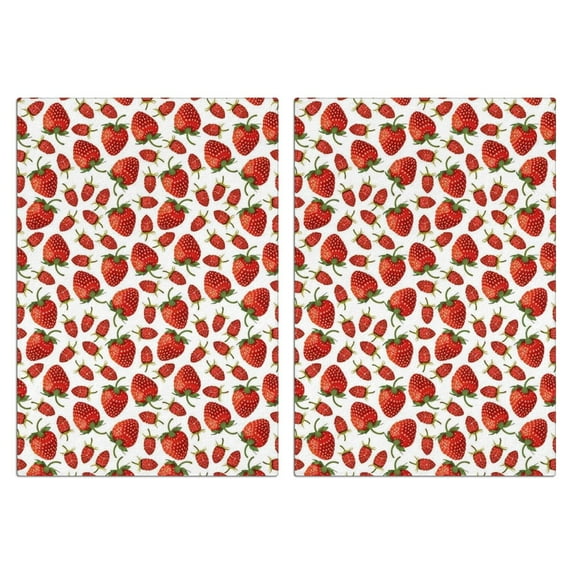 2 Pcs Funny Kitchen Towels,Strawberry Plants Fruit Microfiber Dish Towels,Kitchen Tea Towels,Kitchen Towel Set (18" X 26")