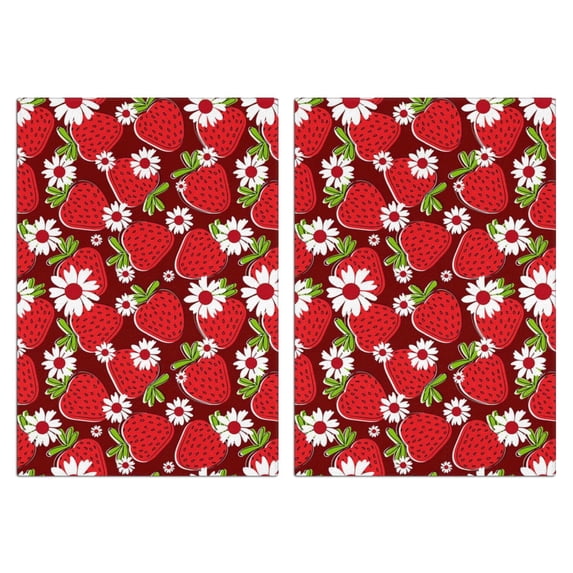 2 Pcs Funny Kitchen Towels,Strawberry Plants Fruit Microfiber Dish Towels,Kitchen Tea Towels,Kitchen Towel Set (18" X 26")