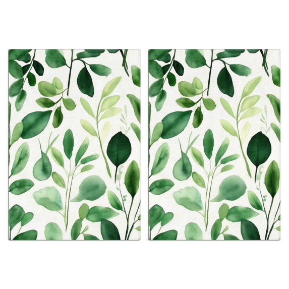 2 Pcs Funny Kitchen Towels,Summer Green Classic Art Microfiber Dish Towels,Kitchen Tea Towels,Kitchen Towel Set (18" X 26")