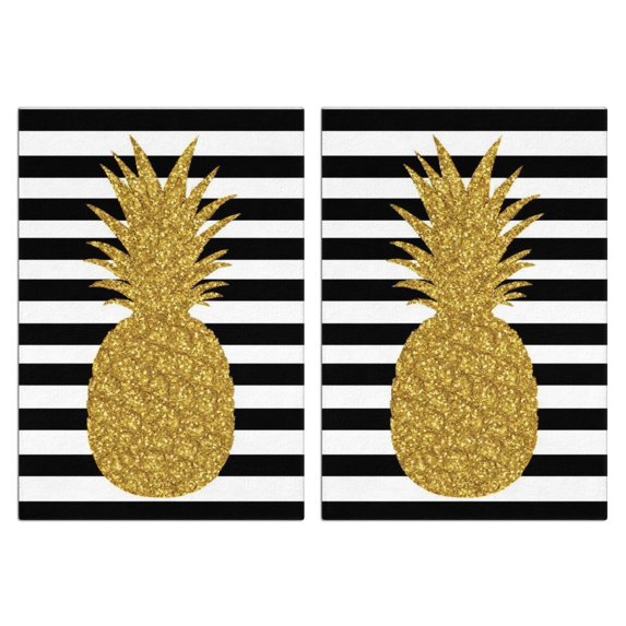 2 Pcs Funny Kitchen Towels,Summer Pineapple Microfiber Dish Towels,Kitchen Tea Towels,Kitchen Towel Set (18" X 26")