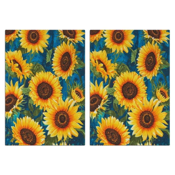 2 Pcs Funny Kitchen Towels,Sunflower Microfiber Dish Towels,Kitchen Tea Towels,Kitchen Towel Set (18" X 26")
