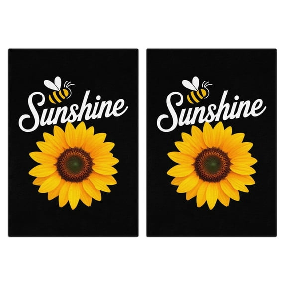 2 Pcs Funny Kitchen Towels,Sunflower with Bee and Sunshine Microfiber Dish Towels,Kitchen Tea Towels,Kitchen Towel Set (18" X 26")