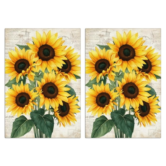 2 Pcs Funny Kitchen Towels,Sunflowers Bouquet Microfiber Dish Towels,Kitchen Tea Towels,Kitchen Towel Set (18" X 26")