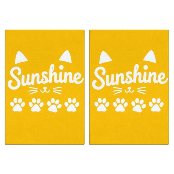 2 Pcs Funny Kitchen Towels,Sunshine Cat with Paws Microfiber Dish Towels,Kitchen Tea Towels,Kitchen Towel Set (18" X 26")