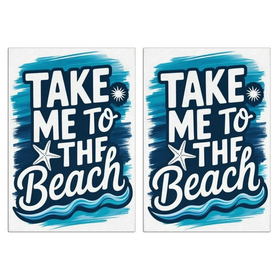 2 Pcs Funny Kitchen Towels,Take Me To the Beach Microfiber Dish Towels,Kitchen Tea Towels,Kitchen Towel Set (18" X 26")