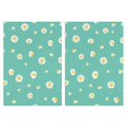 thumbnail image 1 of 2 Pcs Funny Kitchen Towels,Teal Daisy Flower Yellow Centers Pattern Microfiber Dish Towels,Kitchen Tea Towels,Kitchen Towel Set (18" X 26"), 1 of 7