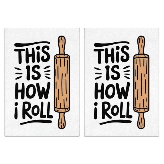 2 Pcs Funny Kitchen Towels,This Is How I Roll Microfiber Dish Towels,Kitchen Tea Towels,Kitchen Towel Set (18" X 26")