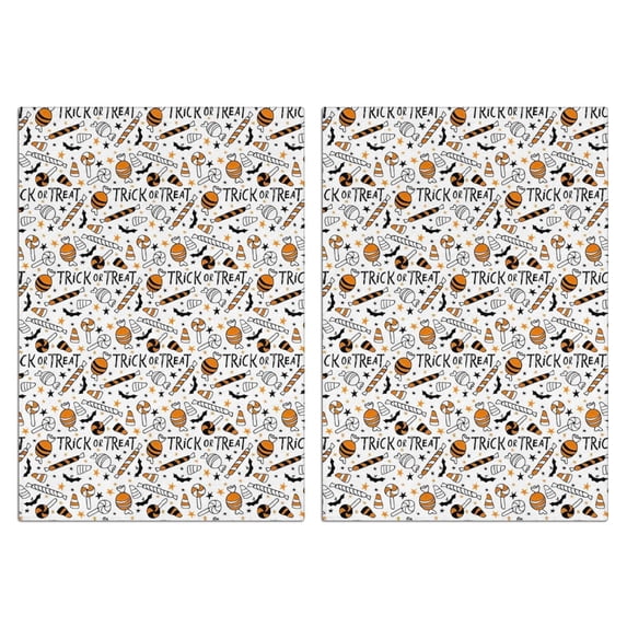 2 Pcs Funny Kitchen Towels,Trick or Treat Halloween Pattern Microfiber Dish Towels,Kitchen Tea Towels,Kitchen Towel Set (18" X 26")