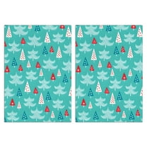 2 Pcs Funny Kitchen Towels,Turquoise Christmas Tree Pattern Microfiber Dish Towels,Kitchen Tea Towels,Kitchen Towel Set (18" X 26")