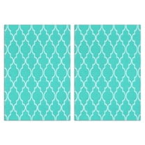 2 Pcs Funny Kitchen Towels,Turquoise Geometric Quatrefoil Pattern Microfiber Dish Towels,Kitchen Tea Towels,Kitchen Towel Set (18" X 26")
